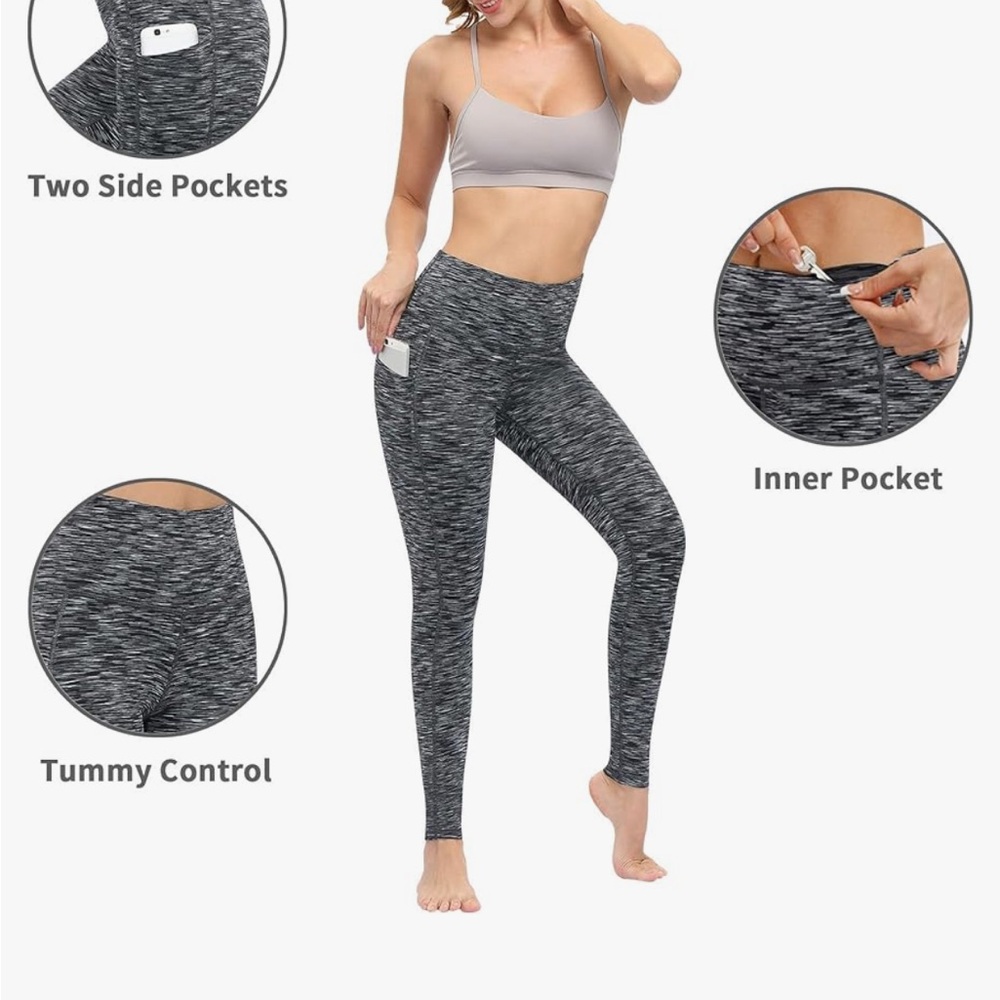 *SOLD* Black and White High-Waisted Leggings with Stretchy Fabric
